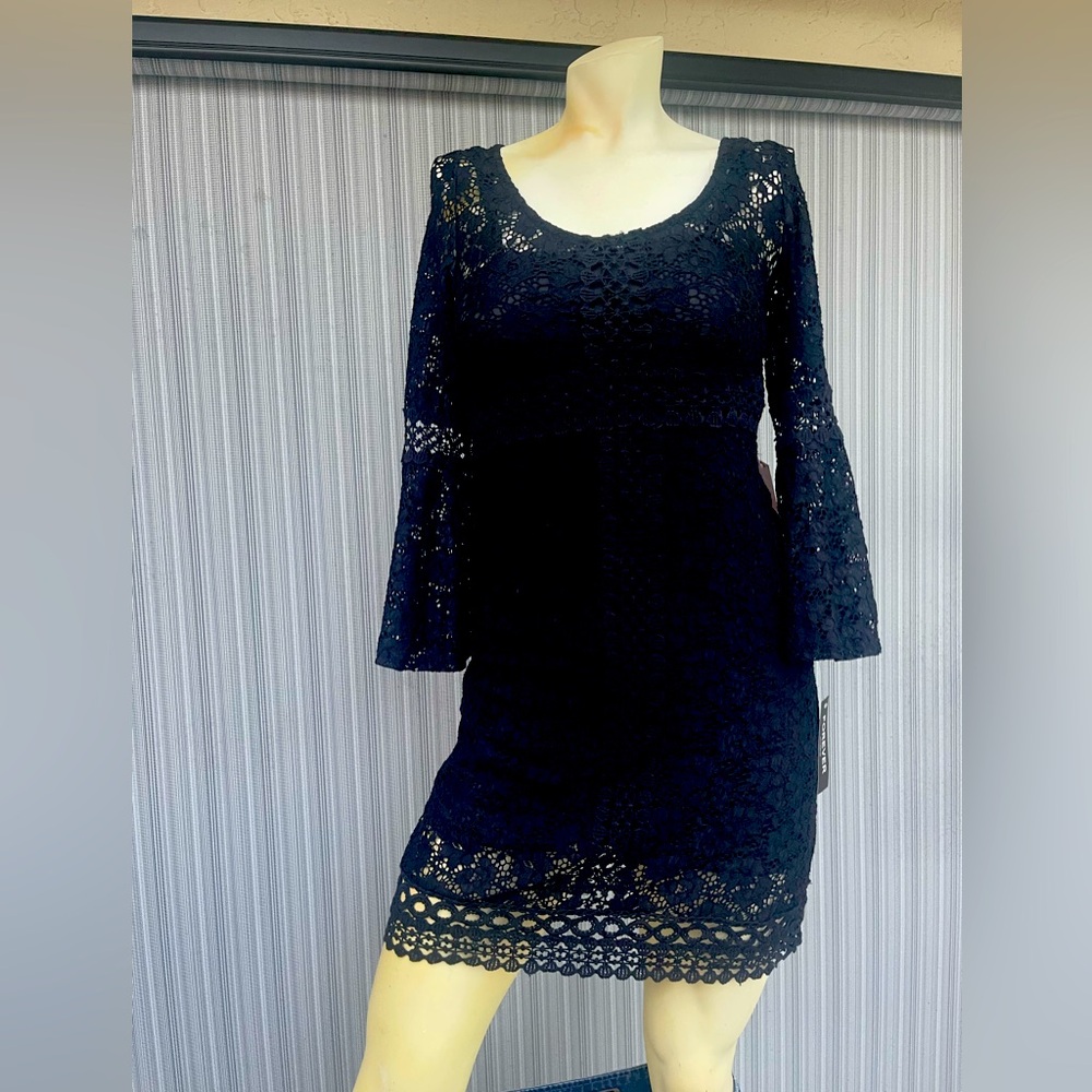 Gothic Preppy Elegant Black Lace Dress size XS new with tags